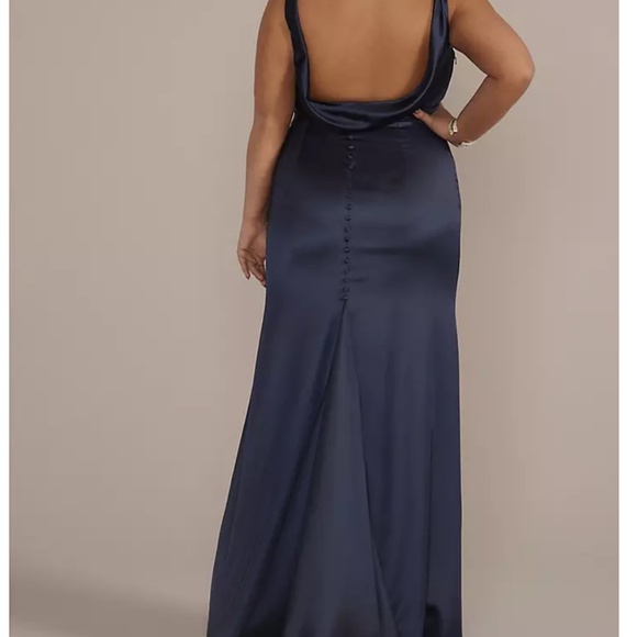 GALINA SIGNATURE Stretch Satin Cowl Back Dress - Picture 2 of 2